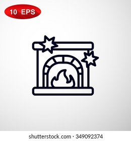 Christmas fireplace icon