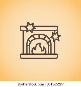 Christmas fireplace icon