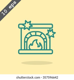 Christmas fireplace icon