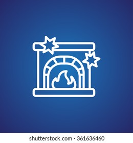Christmas fireplace icon