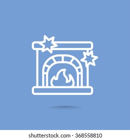 Christmas fireplace icon