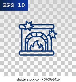Christmas fireplace icon