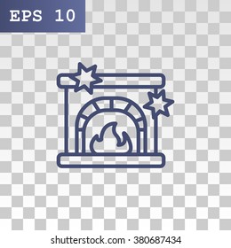 Christmas fireplace icon