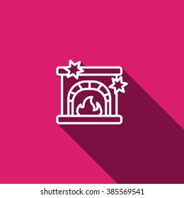 Christmas fireplace icon