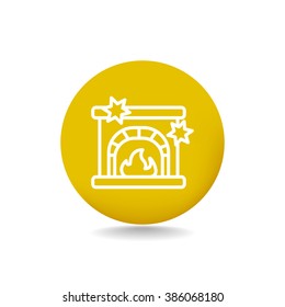 Christmas fireplace icon