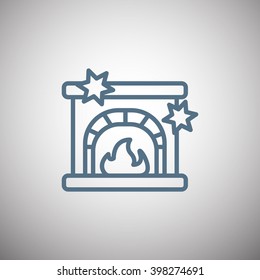 Christmas fireplace icon