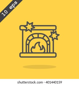 Christmas fireplace icon