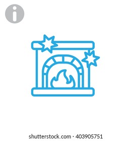 Christmas fireplace icon