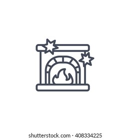 Christmas fireplace icon