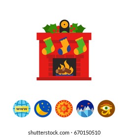 Christmas fireplace icon