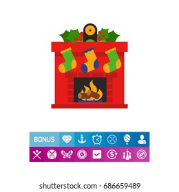 Christmas fireplace icon