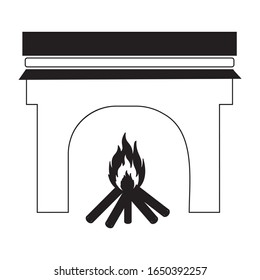 Weihnachtskamin-Symbol-Set Vektorillustration