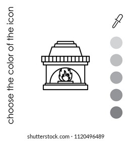Christmas fireplace Icon Vector.