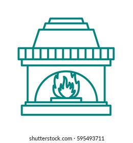 Christmas fireplace Icon Vector.