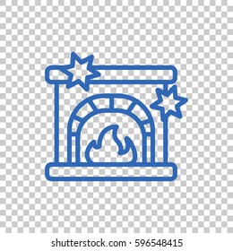  Christmas fireplace Icon Vector. 