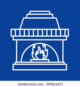 Christmas fireplace Icon Vector.