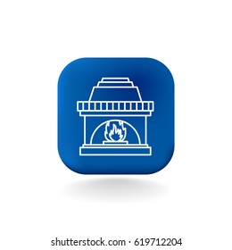 Christmas fireplace Icon Vector.