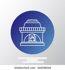 Christmas fireplace Icon Vector.