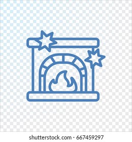  Christmas fireplace Icon Vector. 
