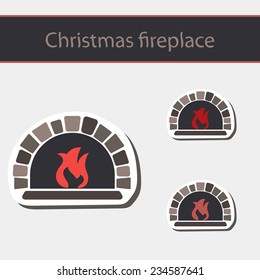Christmas fireplace vector image