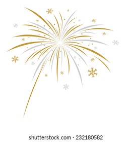 Christmas firework design on white background 