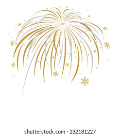 Christmas firework design on white background