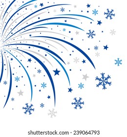 Christmas firework design on white background 
