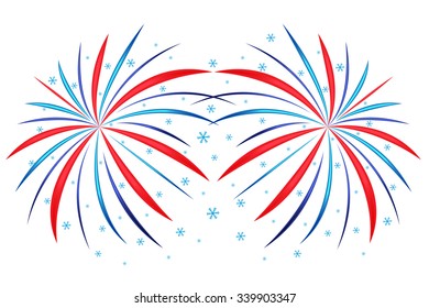 Christmas firework design on white background