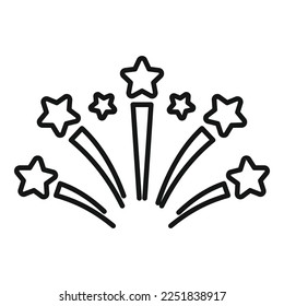 Christmas firework icon outline vector. Celebrate event. Party light