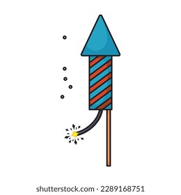 Christmas firework vector icon.Color vector icon isolated on white background christmas firework.