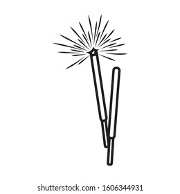Christmas firework vector icon.Line vector icon isolated on white background christmas firework.