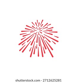 Christmas fireworks Icon flat vector design