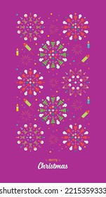 Christmas fireworks pattern. decoration elements. Vector illustration. 