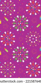 Fuegos artificiales de Navidad sin fisuras. elementos decorativos. Ilustración vectorial. 