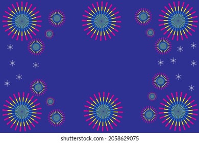 Christmas Fireworks Vector Illustration With Empty Text Input Space