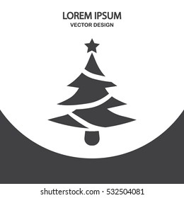 Christmas fir-tree icon. Simple design for web and mobile