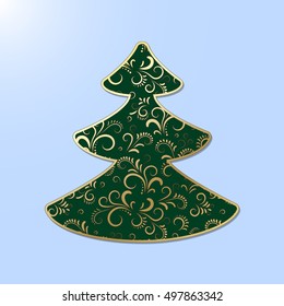 Christmas fishnet decoration: Christmas tree. Element can be used to decorate greeting cards and other Christmas decorations.