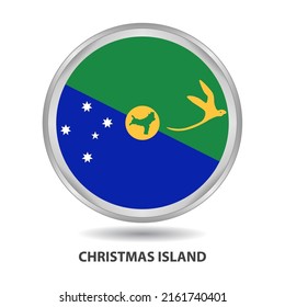 Icono de insignia de bandera de İsland navideña, botón, serie vectorial