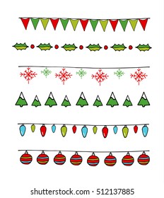 Christmas Flags and garlands set