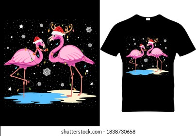 christmas flamingo t shirt design