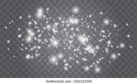 Christmas flash. dust. Set of golden glowing lights effects isolated on transparent background. Glow light effect. Vector illustration.