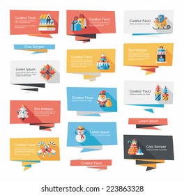 Christmas flat banner background set,eps10