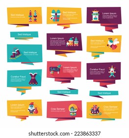 Christmas flat banner background set,eps10
