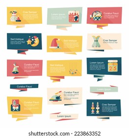 Christmas flat banner background set,eps10