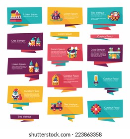Christmas flat banner background set,eps10