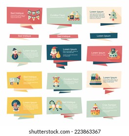 Christmas flat banner background set,eps10