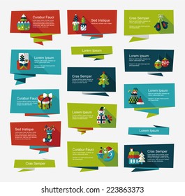 Christmas flat banner background set,eps10