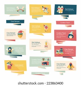 Christmas flat banner background set,eps10