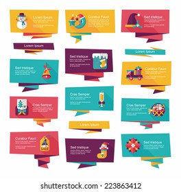 Christmas flat banner background set,eps10