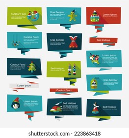Christmas flat banner background set,eps10